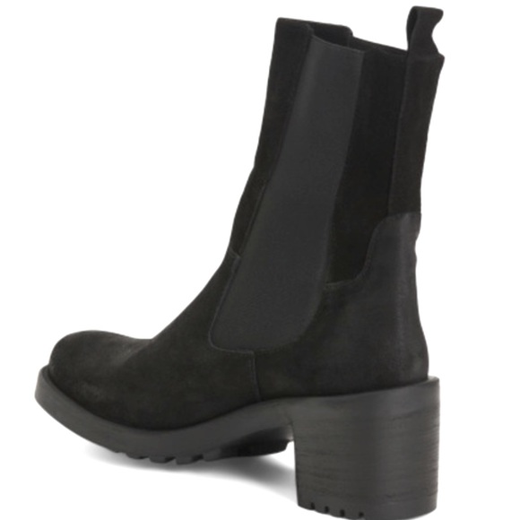 Women’s Emanuele Crasto Black Chelsea Distressed Suede Lug Sole Boots Size 10 - Picture 3 of 16